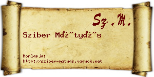 Sziber Mátyás névjegykártya