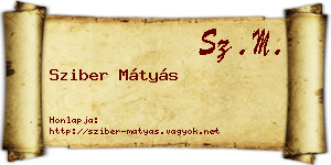 Sziber Mátyás névjegykártya