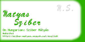 matyas sziber business card