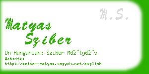 matyas sziber business card